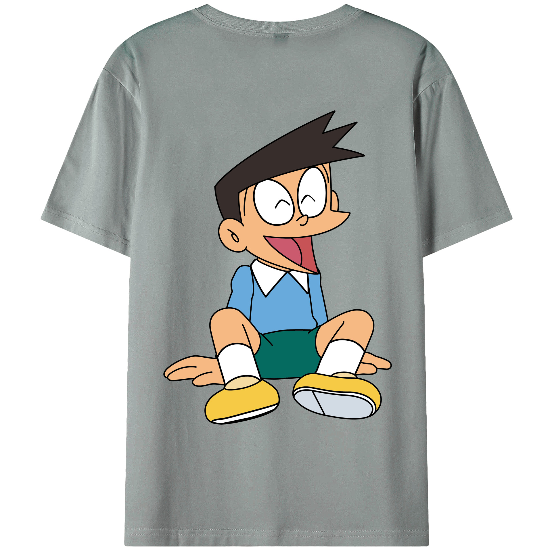 （画像用） ドラえもん 骨川 スネ夫 Doraemon Honekawa Suneo 綿100％ メンズ半袖Tシャツ（バックプリント） 通気性